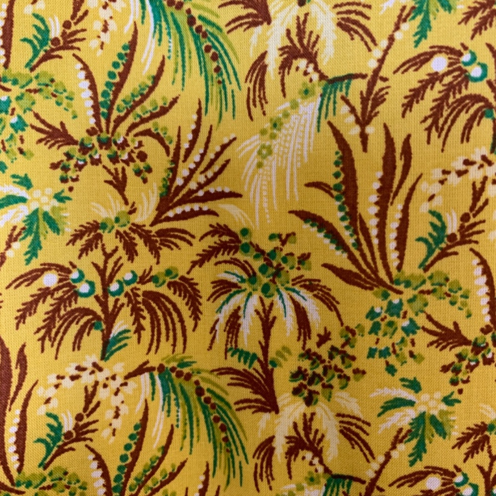 Ann Taylor Maxi Dress Medium Yellow Palm Tree Print Ruffle Sleeve Tropical NWOT - Picture 9 of 16